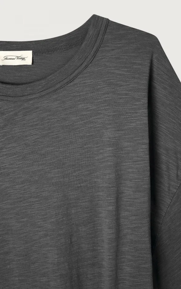American Vintage Short Sleeve TShirts Women TShirt Jacksonville Melange Charcoal