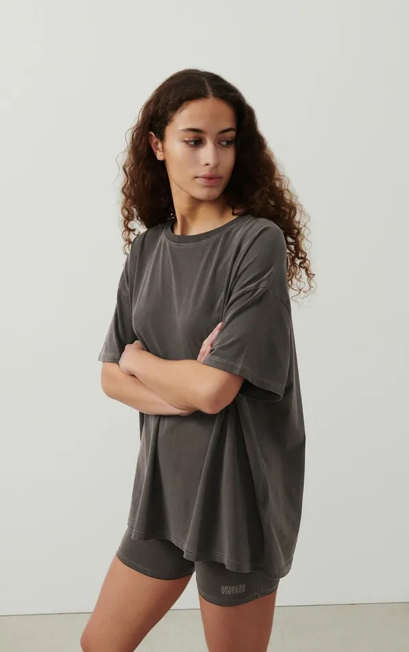 American Vintage Short Sleeve TShirts Women TShirt Pymaz Vintage Carbon
