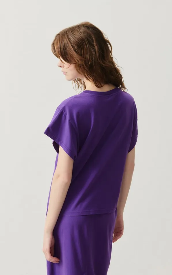 American Vintage Short Sleeve TShirts Women TShirt Vupaville Eggplant