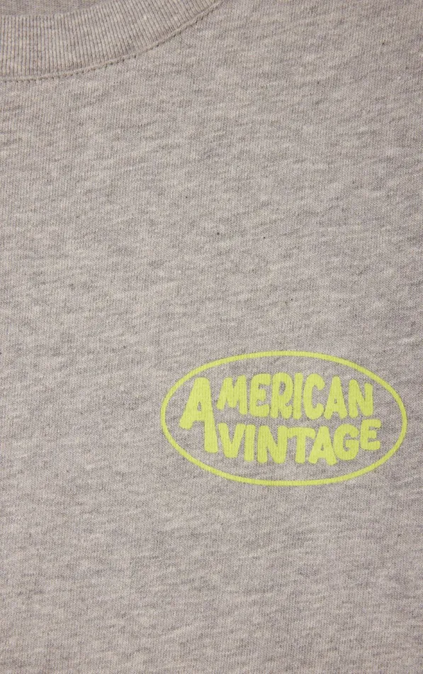 American Vintage Short Sleeve TShirts Women TShirt Ykobow Heather Grey Print Yellow American Vintage Short Sleeve TShirts Women TShirt Ykobow Heather Grey Print Yellow