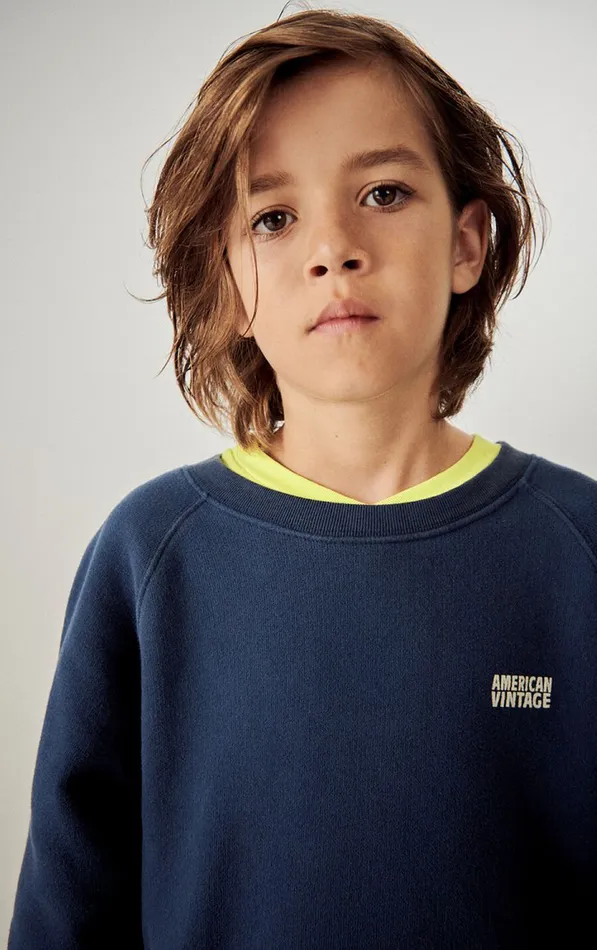 American Vintage Sweatshirts Kids Sweatshirt Izubird Navy Vintage