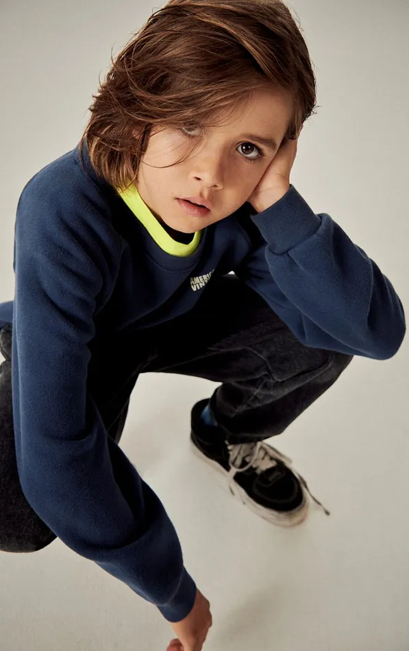 American Vintage Sweatshirts Kids Sweatshirt Izubird Navy Vintage