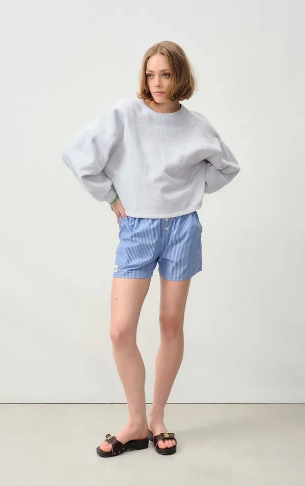 American Vintage Sweatshirts Women Sweatshirt Bobypark Arctic Melange American Vintage Sweatshirts Women Sweatshirt Bobypark Arctic Melange
