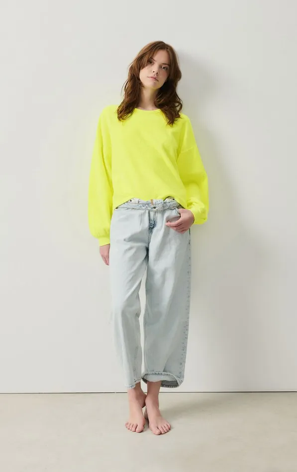 American Vintage Sweatshirts Women Sweatshirt Bobypark Neon Yellow