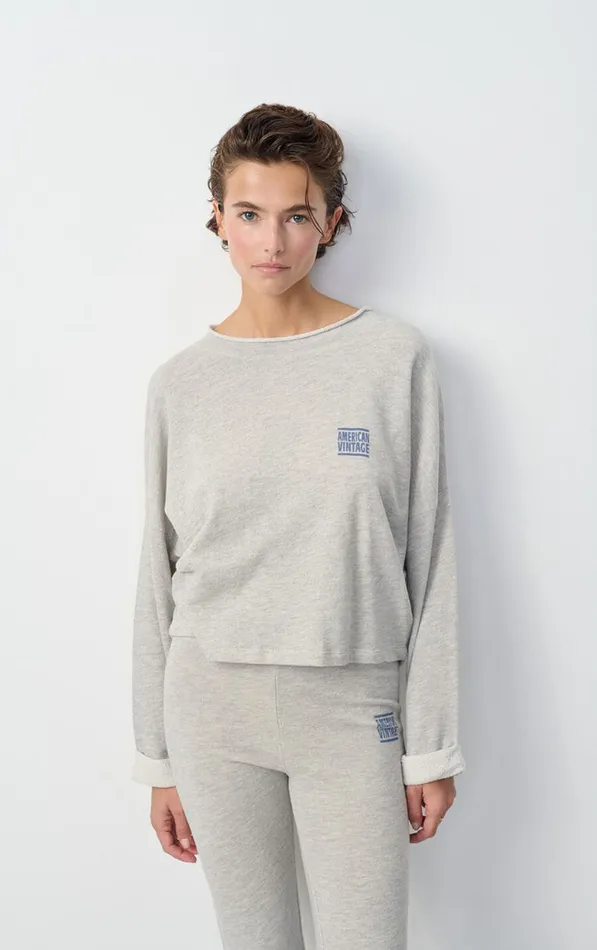 American Vintage Sweatshirts Women Sweatshirt Zofbay Heather Grey