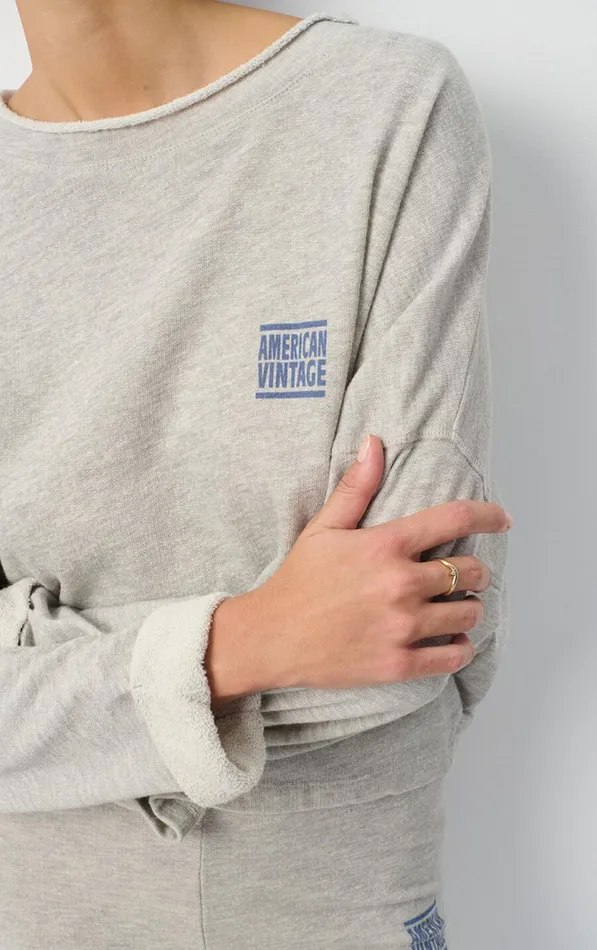 American Vintage Sweatshirts Women Sweatshirt Zofbay Heather Grey American Vintage Sweatshirts Women Sweatshirt Zofbay Heather Grey