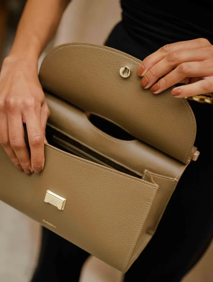 Ancne Khaki Women Bobbies Bags