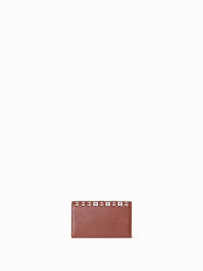 Anouk Clutch Bag In Woven Leather Caramelwhite Women Akris Shoulder Bags