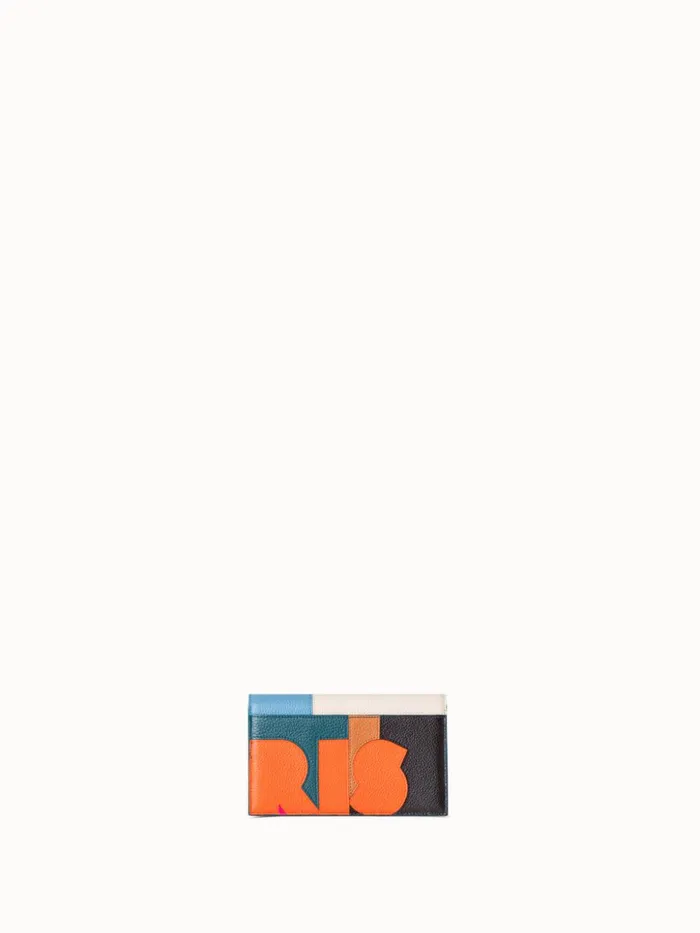 Anouk Envelope Bag In Leather Composed Letters Patchwork Multicolor Women Akris Mini Bags