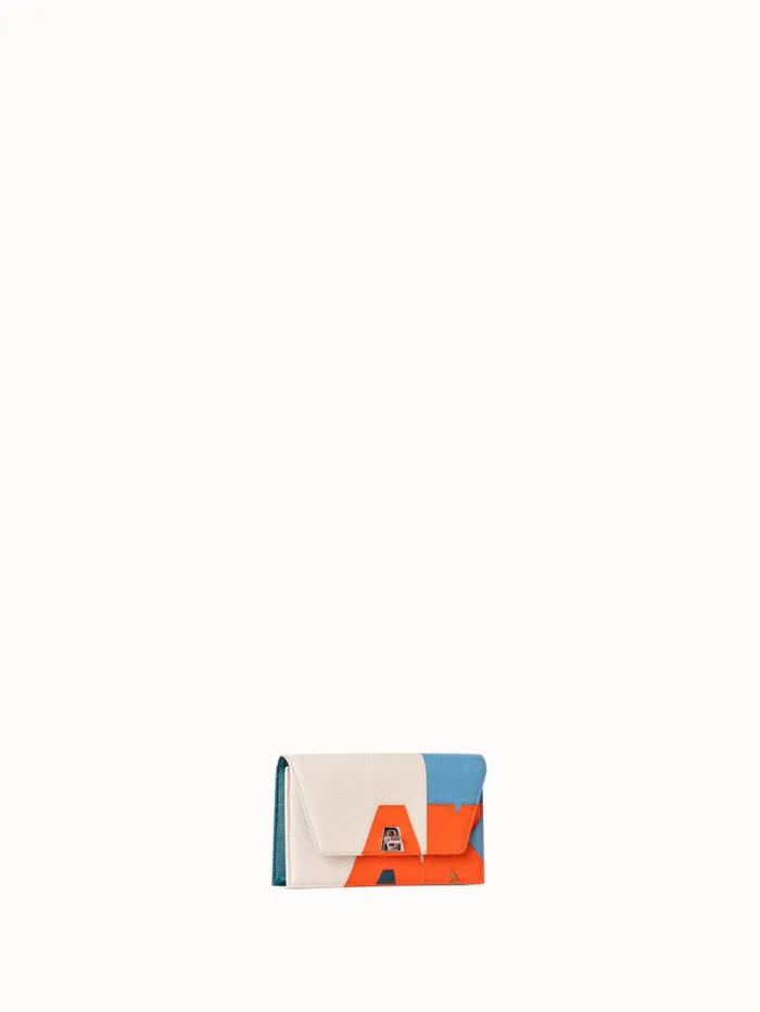 Anouk Envelope Bag In Leather Composed Letters Patchwork Multicolor Women Akris Mini Bags