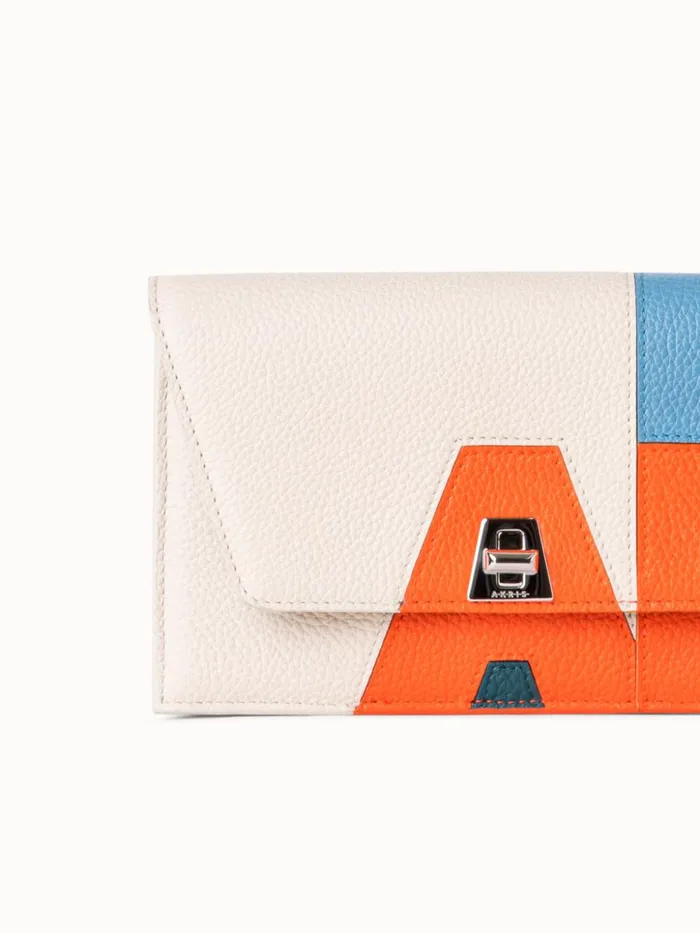 Anouk Envelope Bag In Leather Composed Letters Patchwork Multicolor Women Akris Mini Bags
