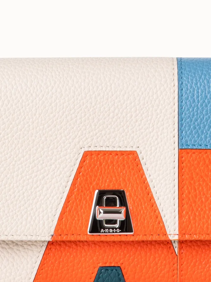 Anouk Envelope Bag In Leather Composed Letters Patchwork Multicolor Women Akris Mini Bags