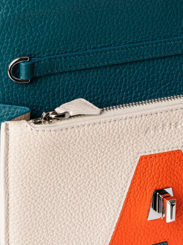 Anouk Envelope Bag In Leather Composed Letters Patchwork Multicolor Women Akris Mini Bags