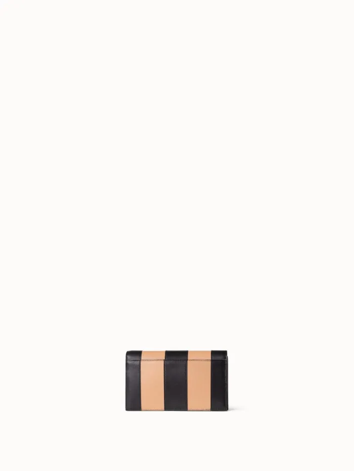 Anouk Envelope Bag In Leather Stripes Blackcordage Women Akris Shoulder Bags