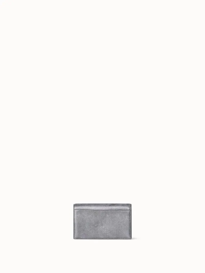 Anouk Envelope Bag In Leather With Lizard Lam Finish Inox Women Akris Mini Bags