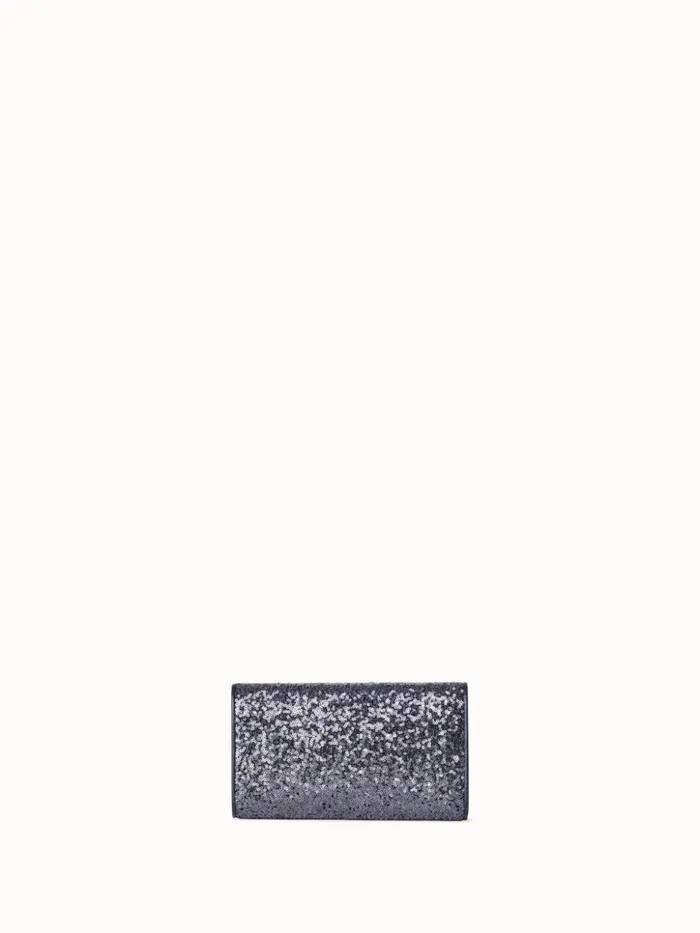 Anouk Mini Clutch In Sequins With Leather Trim Inox Women Akris Mini Bags