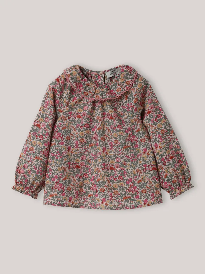 Baby Cyrillus Baby Girl Babingdon Motif Blouse Made With Liberty Fabric Lib Babington Rose