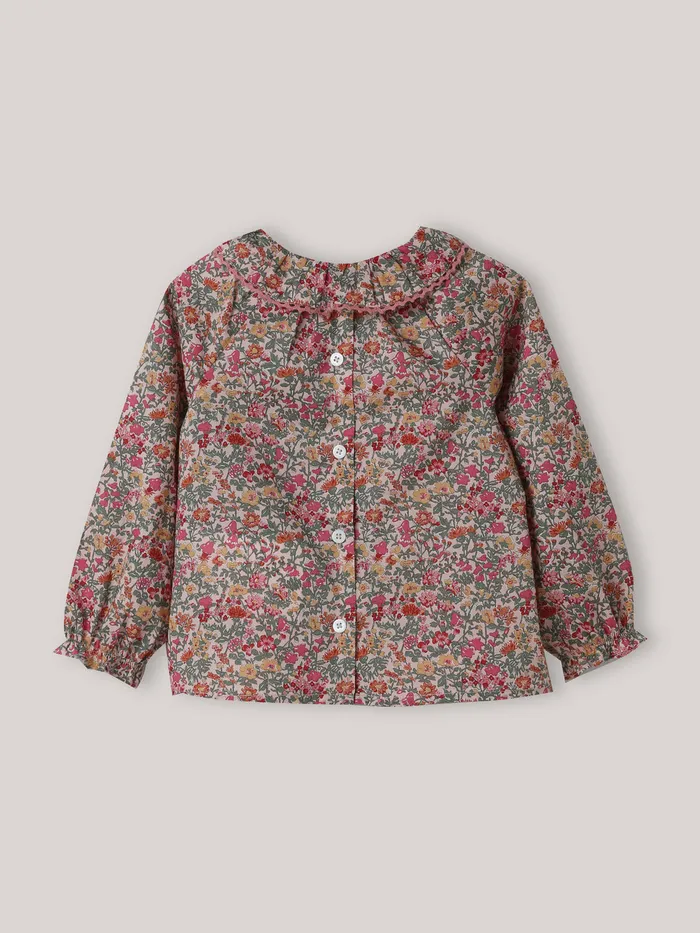 Baby Cyrillus Baby Girl Babingdon Motif Blouse Made With Liberty Fabric Lib Babington Rose