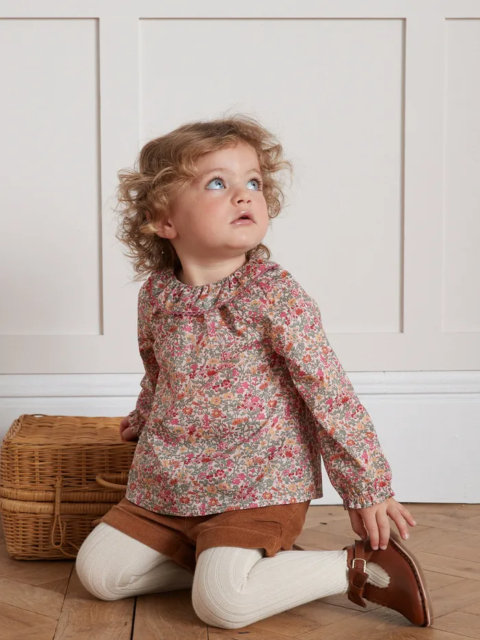 Baby Cyrillus Baby Girl Babingdon Motif Blouse Made With Liberty Fabric Lib Babington Rose