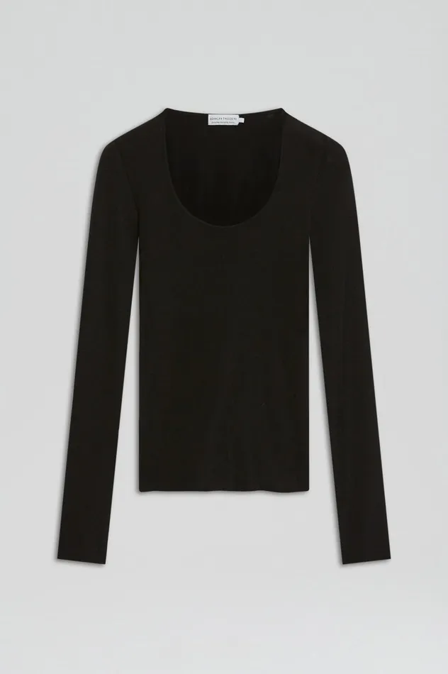 Babywool Scanlan Theodore Women BABYWOOL SCOOP NECK BLACK ALL Babywool Scanlan Theodore Women BABYWOOL SCOOP NECK BLACK ALL