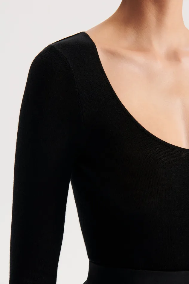 Babywool Scanlan Theodore Women BABYWOOL SCOOP NECK BLACK ALL Babywool Scanlan Theodore Women BABYWOOL SCOOP NECK BLACK ALL