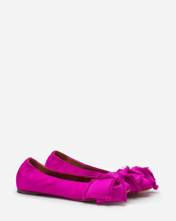 Ballerina Flat With A Satin Bow Fuchsia Women Lanvin Loafers Ballerina Flat With A Satin Bow Fuchsia Women Lanvin Loafers