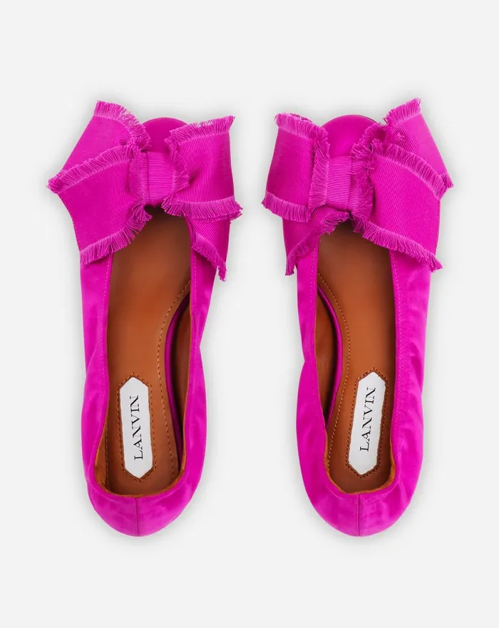 Ballerina Flat With A Satin Bow Fuchsia Women Lanvin Loafers Ballerina Flat With A Satin Bow Fuchsia Women Lanvin Loafers