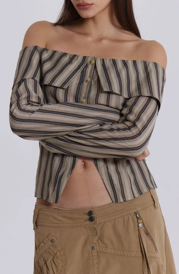 Bandeau Tops Women Jaded London Emra Off The Shoulder Shirt