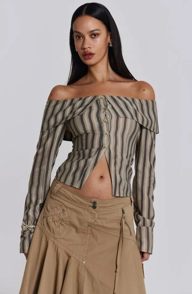 Bandeau Tops Women Jaded London Emra Off The Shoulder Shirt