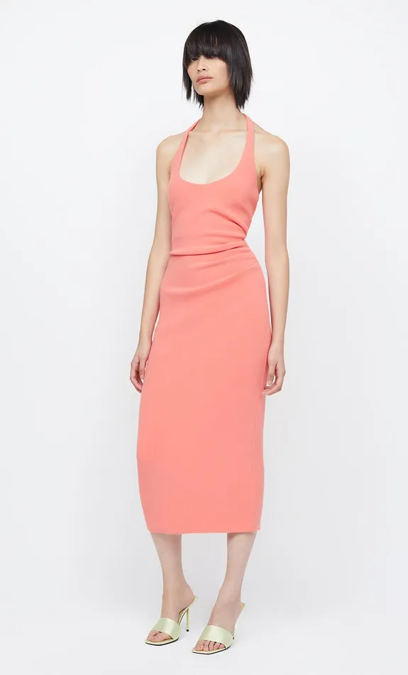 Bec Bridge Dresses CYNDIE HALTER MIDI DRESS Coral 8211 Women