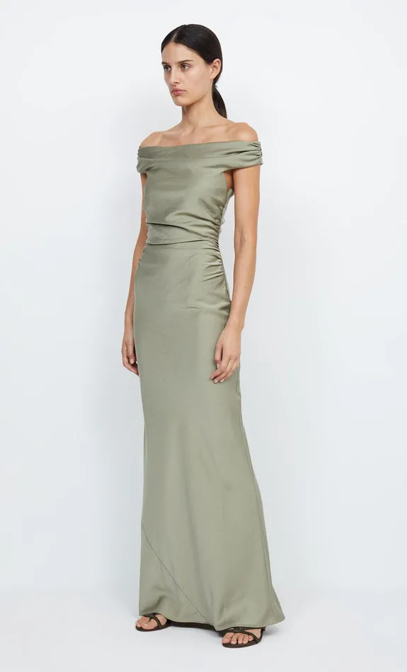 Bec Bridge Dresses ETERNITY OFF SHOULDER MAXI Sage 8211 Women