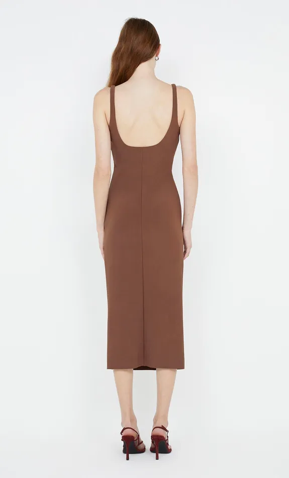 Bec Bridge Dresses KARINA TUCK MIDI DRESS Chocolate 8211 Women