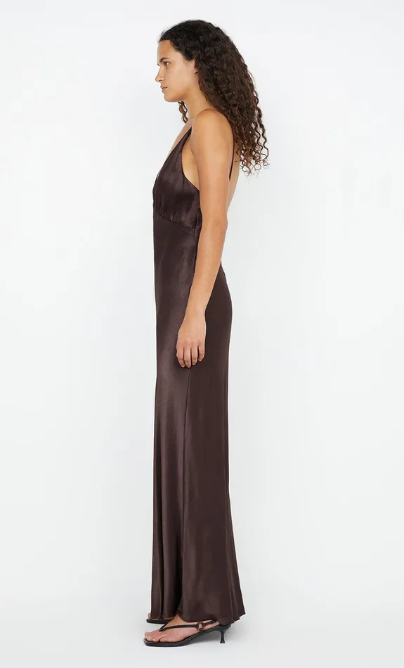Bec Bridge Dresses MOON DANCE V MAXI DRESS Dark Chocolate 8211 Women