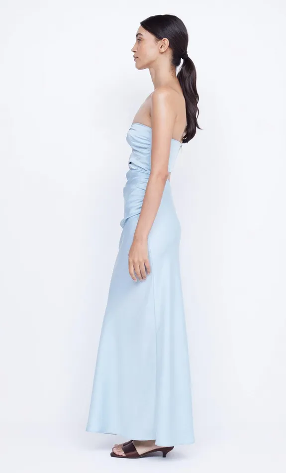 Bec Bridge Dresses ROCHELLE TWIST STRAPLESS DRESS Dolphin Blue 8211 Women