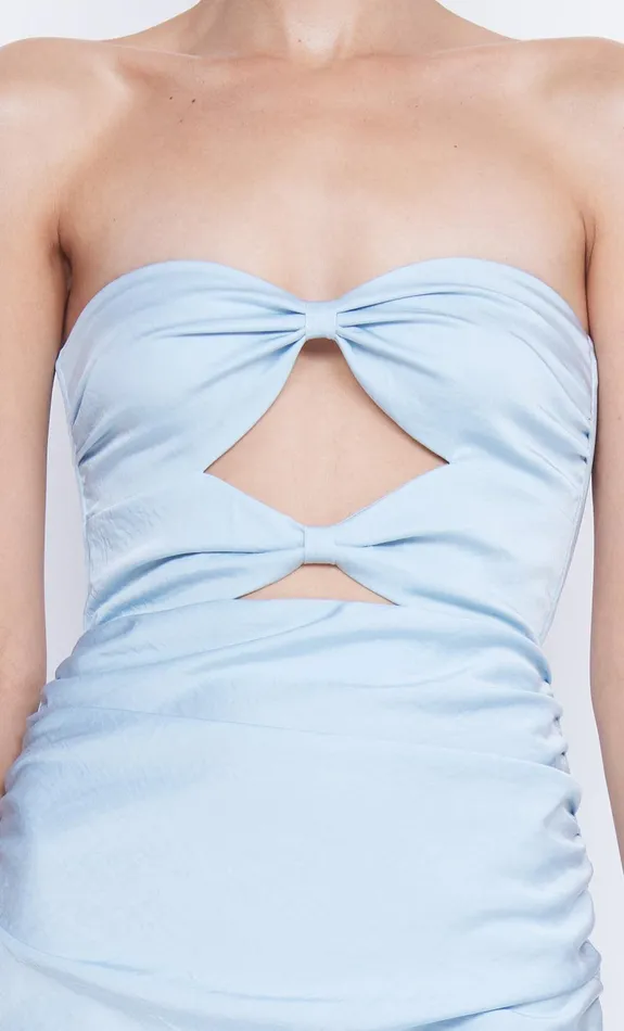 Bec Bridge Dresses ROCHELLE TWIST STRAPLESS DRESS Dolphin Blue 8211 Women