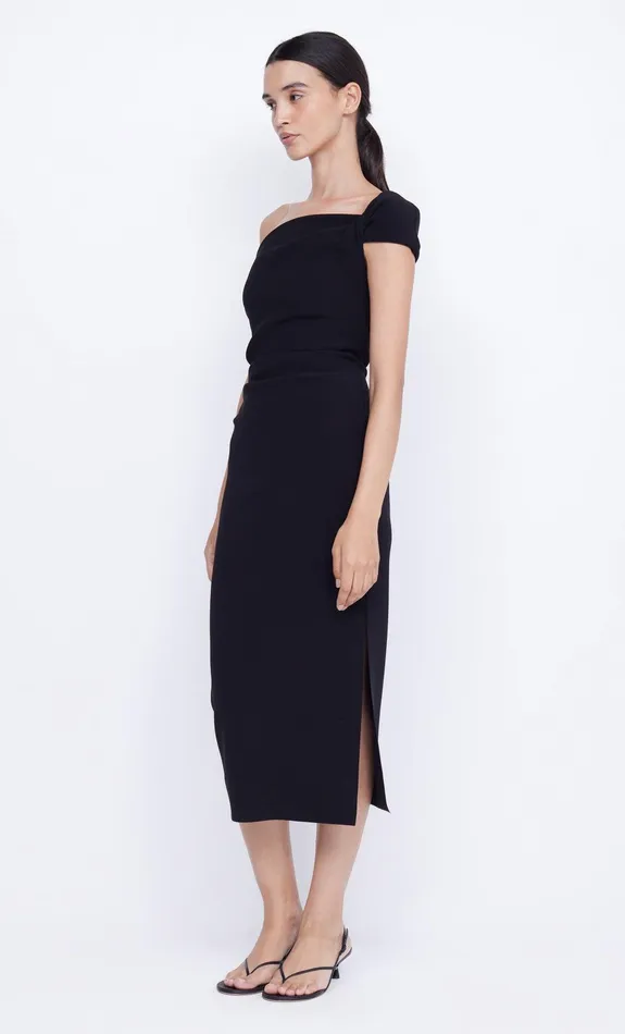 Bec Bridge Event Wear Dresses ELEA ASYM MIDI DRESS Black 8211 Women