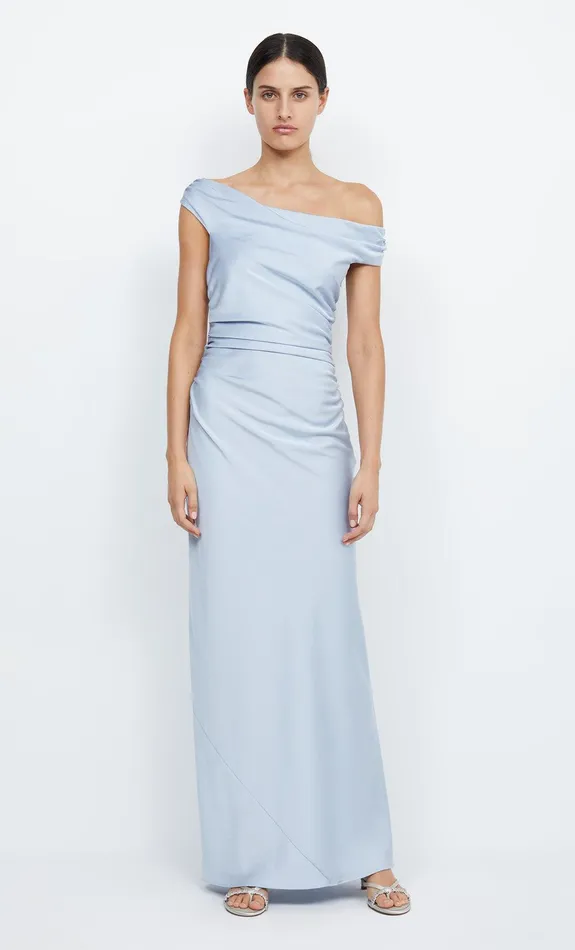 Bec Bridge Event Wear Dresses ETERNITY OFF SHOULDER MAXI Dusty Blue 8211 Women