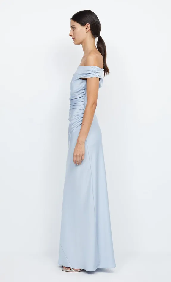 Bec Bridge Event Wear Dresses ETERNITY OFF SHOULDER MAXI Dusty Blue 8211 Women