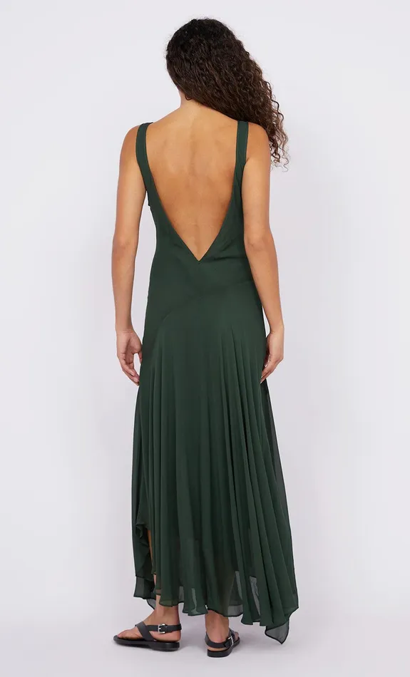 Bec Bridge Event Wear Dresses ISOLDE V NECK DRESS Bottle Green 8211 Women