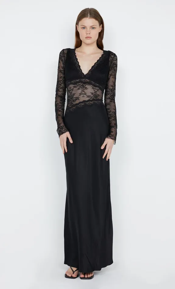 Bec Bridge Event Wear Dresses LOANI LONG SLEEVE MAXI DRESS Black 8211 Women