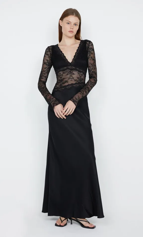 Bec Bridge Event Wear Dresses LOANI LONG SLEEVE MAXI DRESS Black 8211 Women