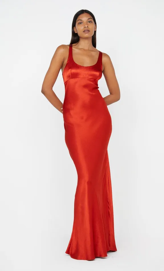 Bec Bridge Event Wear Dresses MAXINA CROSSOVER DRESS Crimson 8211 Women