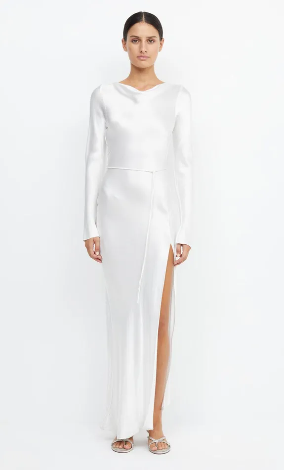 Bec Bridge Event Wear Dresses MOON DANCE LONG SLEEVE MAXI DRESS Ivory 8211 Women
