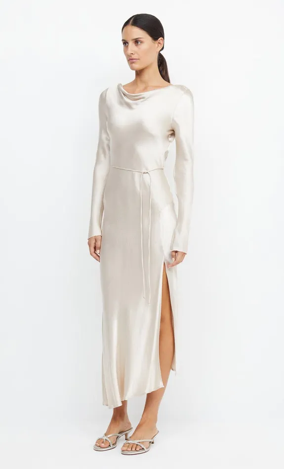 Bec Bridge Event Wear Dresses MOON DANCE LONG SLEEVE MAXI DRESS Sand 8211 Women