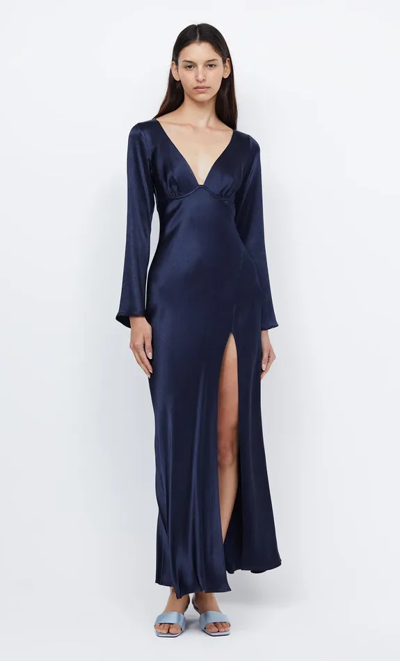 Bec Bridge Event Wear Dresses REN LONG SLEEVE MAXI DRESS Ink 8211 Women