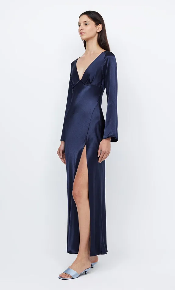 Bec Bridge Event Wear Dresses REN LONG SLEEVE MAXI DRESS Ink 8211 Women