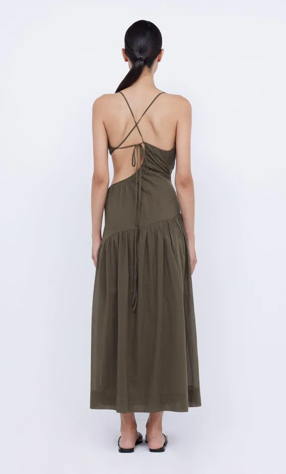 Bec Bridge Maxi Dresses CALYPSO ASYM MAXI DRESS Olive Green 8211 Women