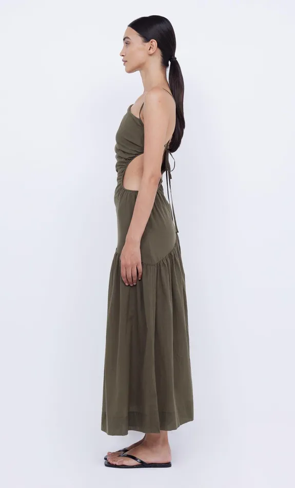 Bec Bridge Maxi Dresses CALYPSO ASYM MAXI DRESS Olive Green 8211 Women