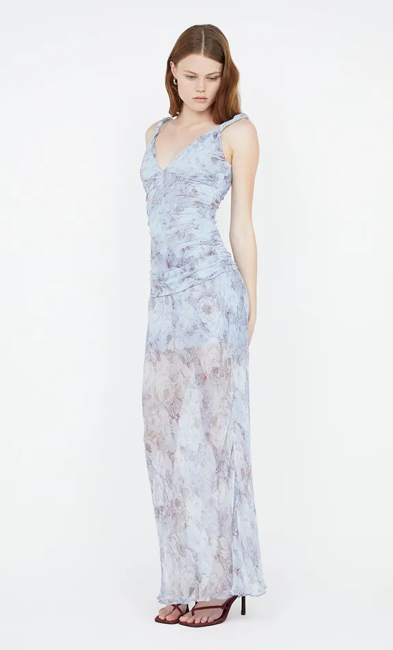 Bec Bridge Maxi Dresses DANICA V NECK DRESS Chambray Rose 8211 Women