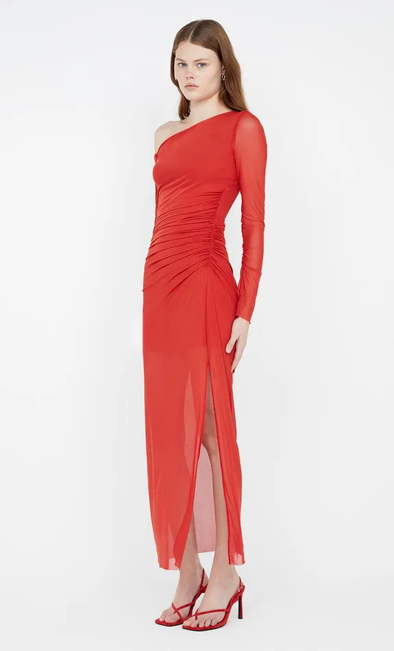 Bec Bridge Maxi Dresses FAE ASYM LONG SLEEVE DRESS Rouge 8211 Women
